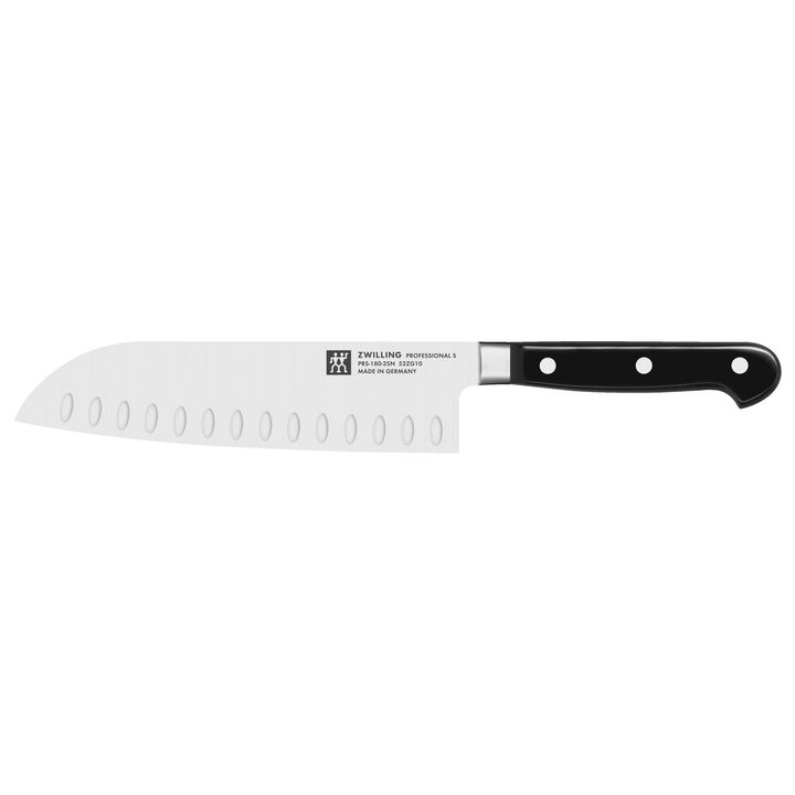 Professional S, 7-inch, Hollow Edge Santoku Knife, large 1