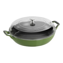 Staub Braisers, 3.5 l cast iron round Saute pan with glass lid, lime-green - Visual Imperfections