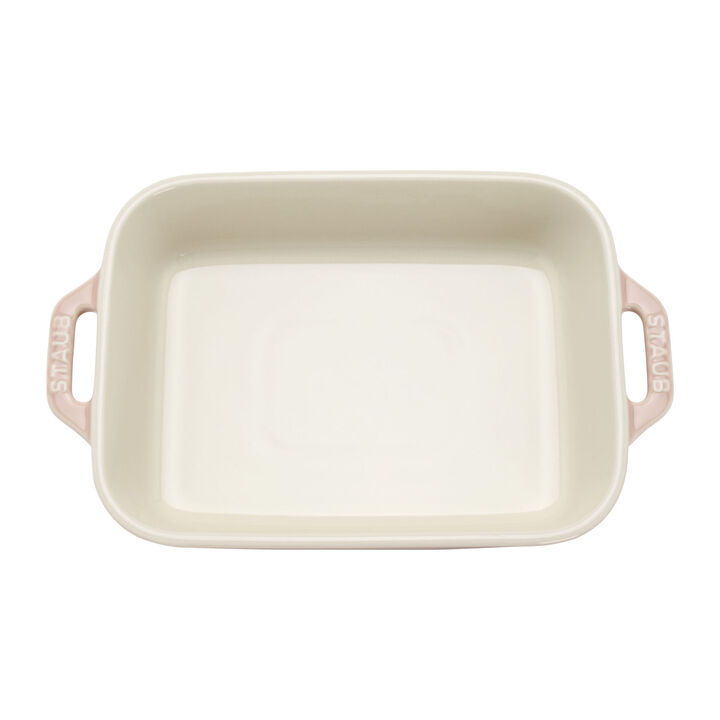 Stoneware, 3-pc, Rectangular Baking Dish Set, light pink, large 4