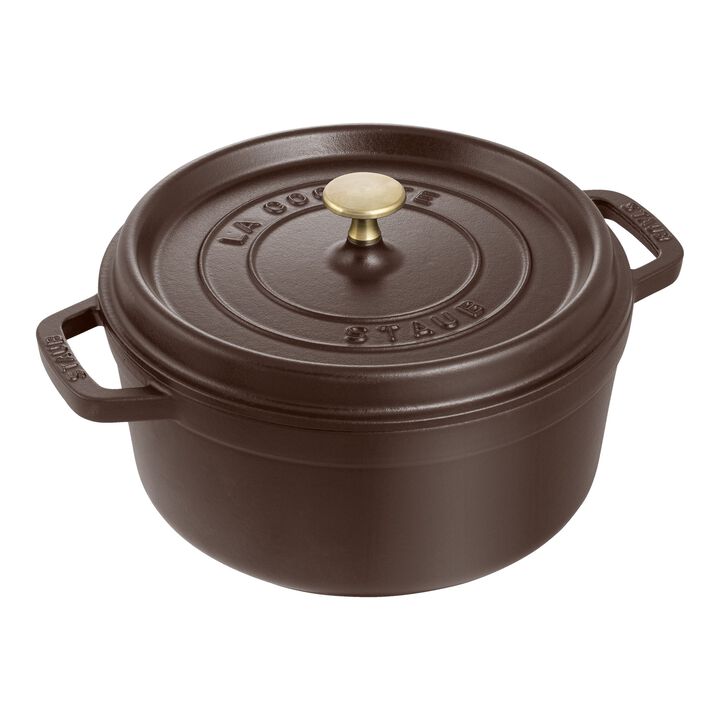 La Cocotte, Cocotte 26 cm / 5,25 l, Rund, Chokolade, Støbejern, large 1