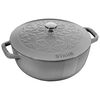 Cast Iron - Specialty Shaped Cocottes, 3.75 qt, Essential French Oven Lilly Lid, graphite grey, small 1