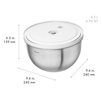 Vacuum bowl set S/M/L / 6-par&ccedil;a, paslanmaz &ccedil;elik, G&uuml;m&uuml;ş Beyazı,,large 17