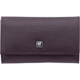 7-pc, Leather Snap Fastener Case, Purple