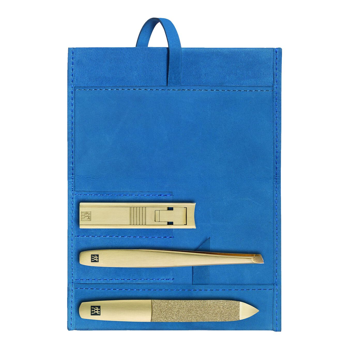 Leather case, 4 Piece | calf leather | blue,,large 1
