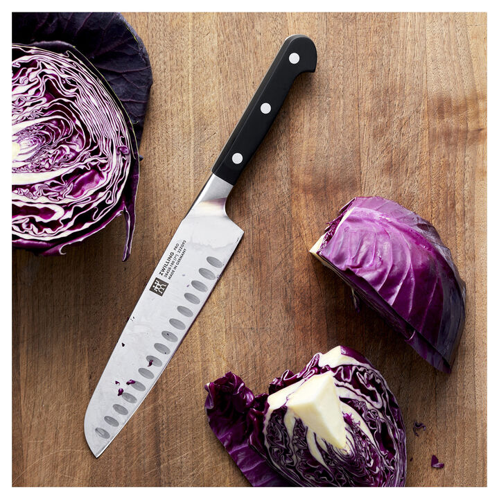 Pro, 7-inch, Hollow Edge Slim Santoku Knife, large 3