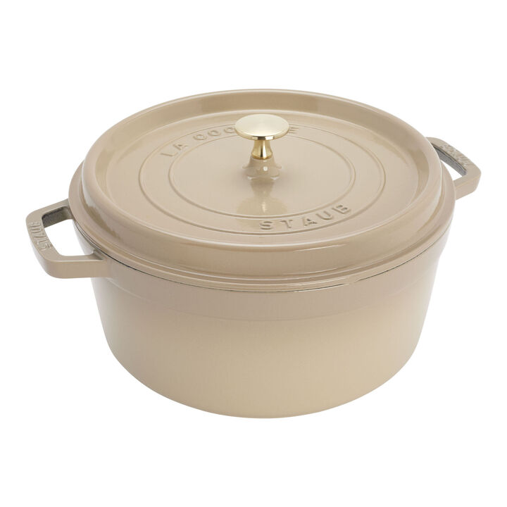 Cast Iron, 5.5 qt, Round, Dutch Oven, Sesame, large 1