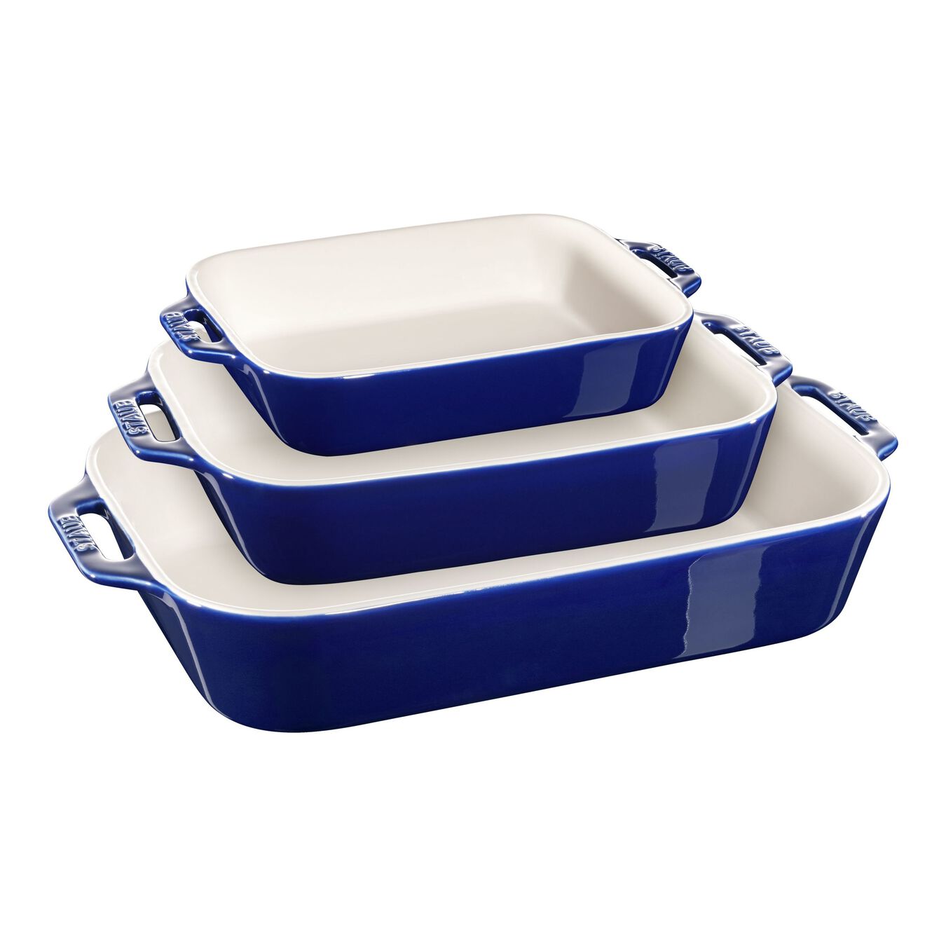 Ovenware set, 3 Piece | rectangular | dark-blue,,large 1