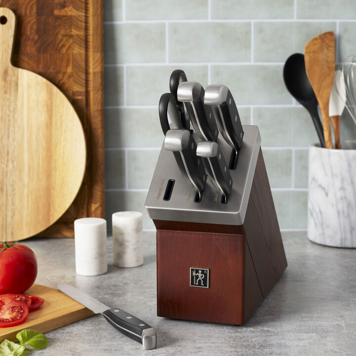 Statement, 7-pcs, Knife block set, brown, large 3
