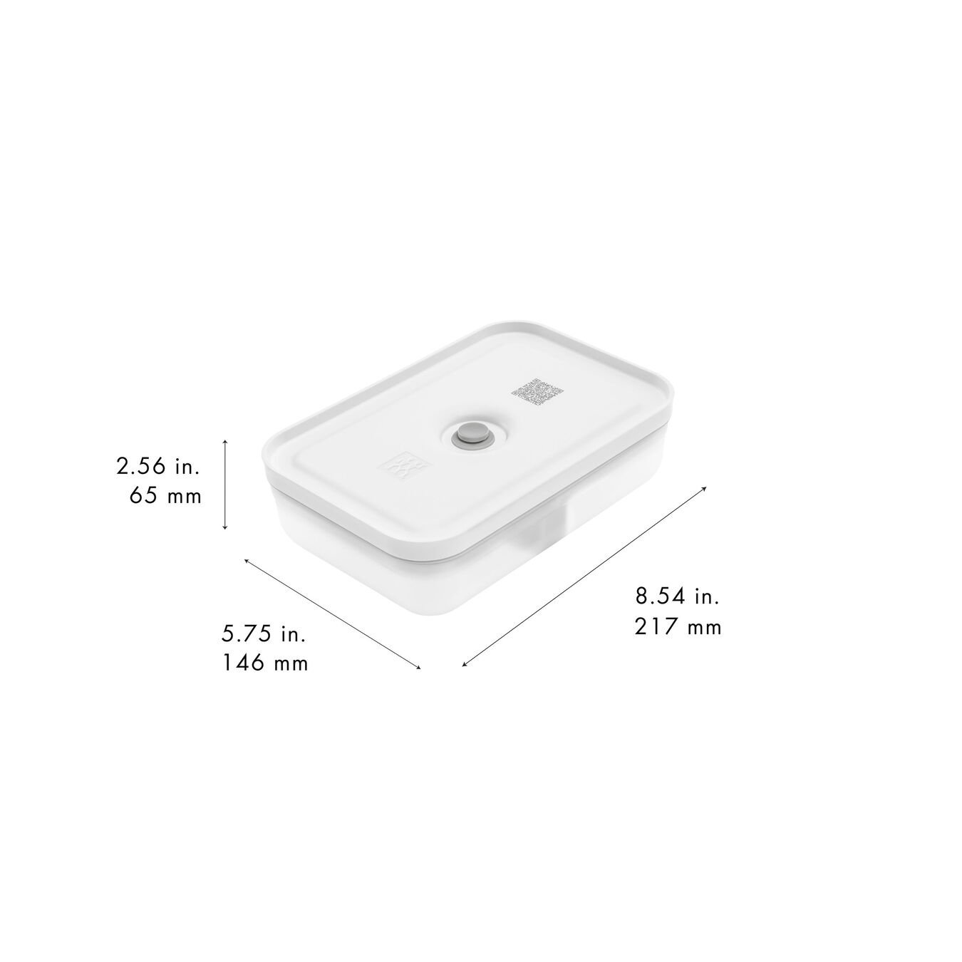 L Flat Vacuum lunch box, plastic, semitransparent-grey,,large 11