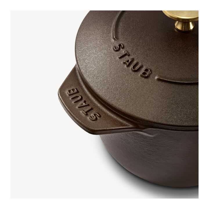 La Cocotte, Ris Cocotte 16 cm / 1,75 l, Rund, Chokolade, Støbejern, large 4