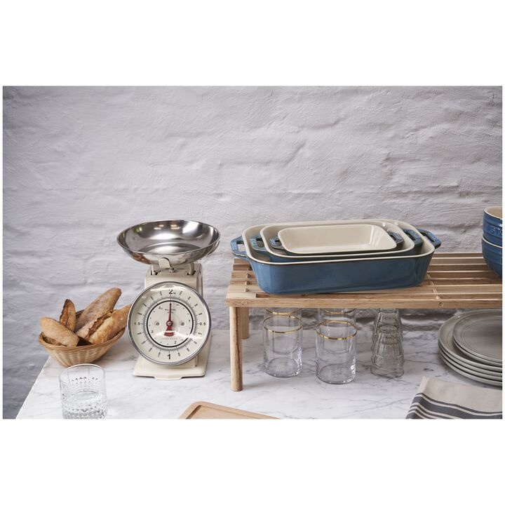 Ceramique, Set de bandejas de horno S/M/L 3-pzs, Turquesa antiguo, large 3