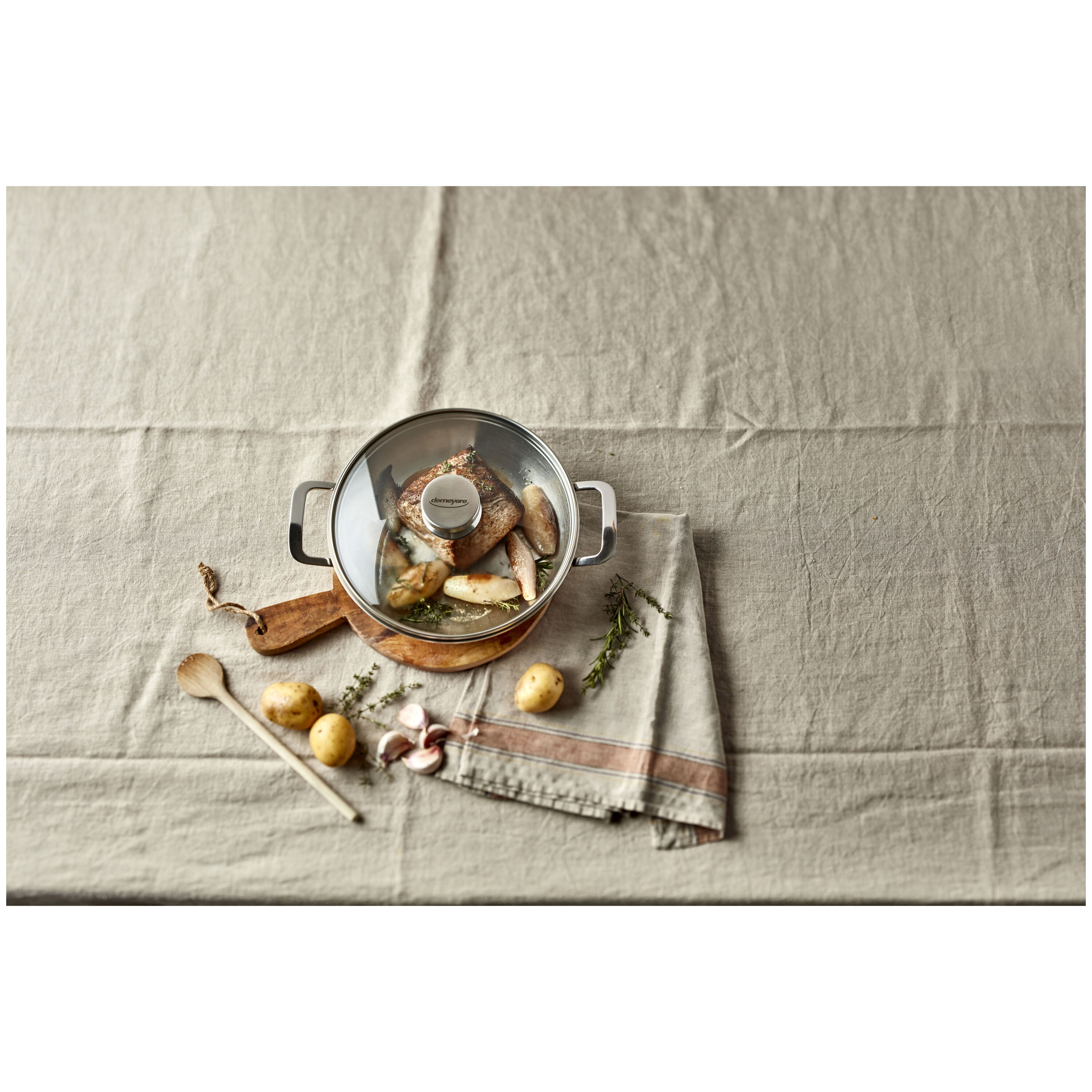 Demeyere Multifunction 7 Koekenpan met glazen deksel 24 cm - Multifunction 7 - Demeyere