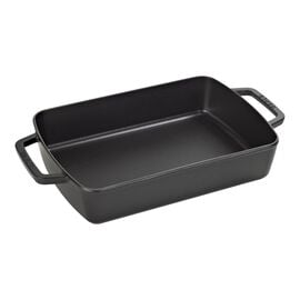 Staub Cast Iron - Baking Dishes & Roasters, 15-x 9.84 inch, rectangular, Roasting Pan, black matte