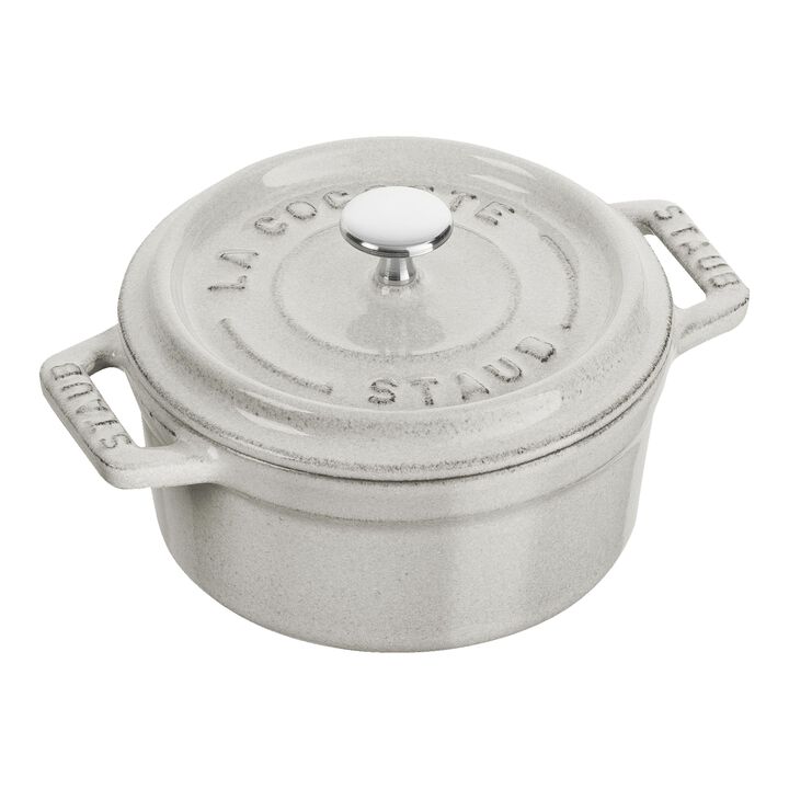 Cast Iron, 0.275 qt, Mini Round Dutch Oven, white truffle, large 1