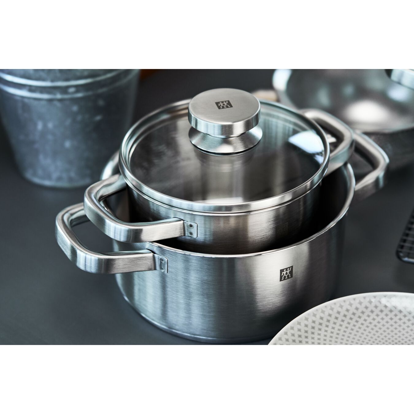 4-pcs 18/10 Stainless Steel Pot set silver,,large 3