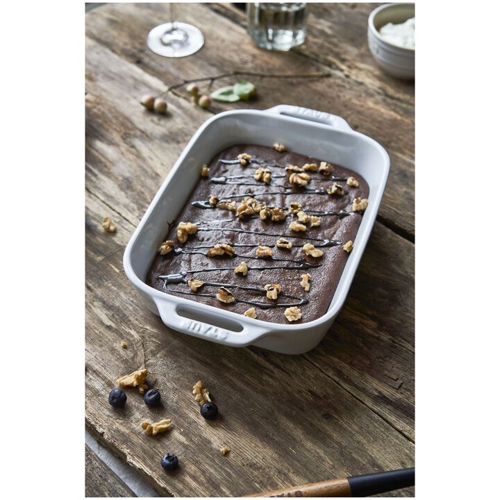 Ceramique, 27 cm, Ugnsform, Vit, large 3