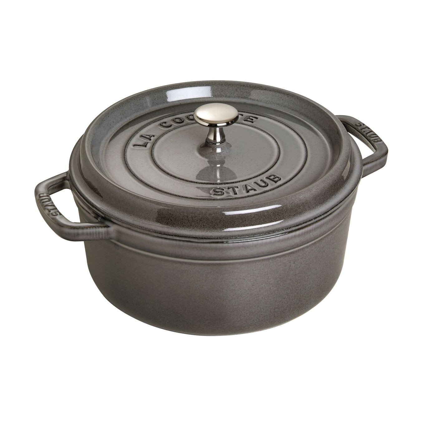 3.8 l cast iron round Cocotte, graphite-grey - Visual Imperfections,,large 1