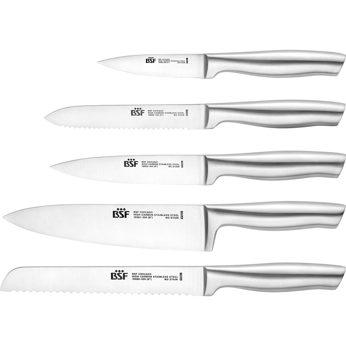 Set di coltelli con ceppo - 7-pz., grigio,,large 8