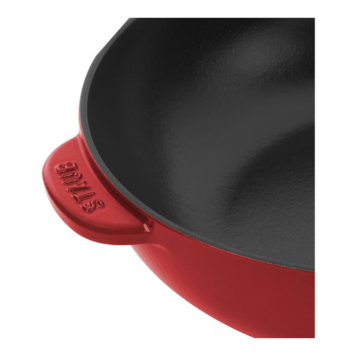 Cast Iron, 10-inch, Daily Pan With Glass Lid, Cherry, large 4