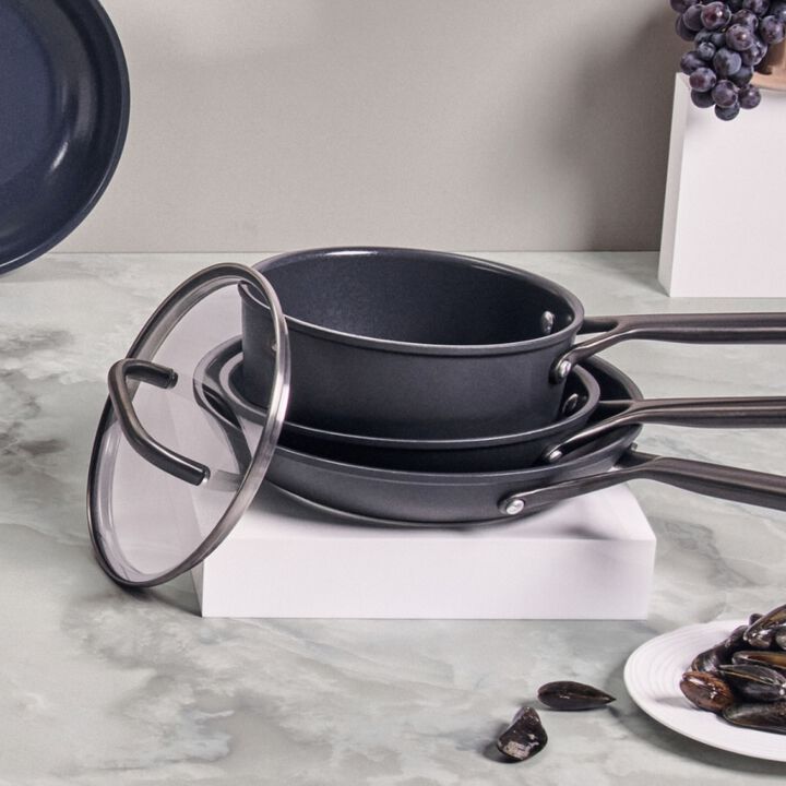 Milano, 18 cm Aluminium Saucepan with glass lid black, large 3