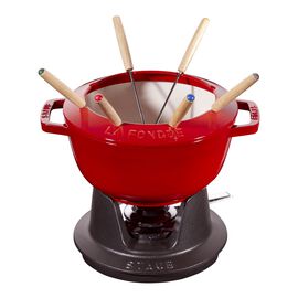 Staub Specialities, Conjunto para fondue 20 cm, Vermelho cereja