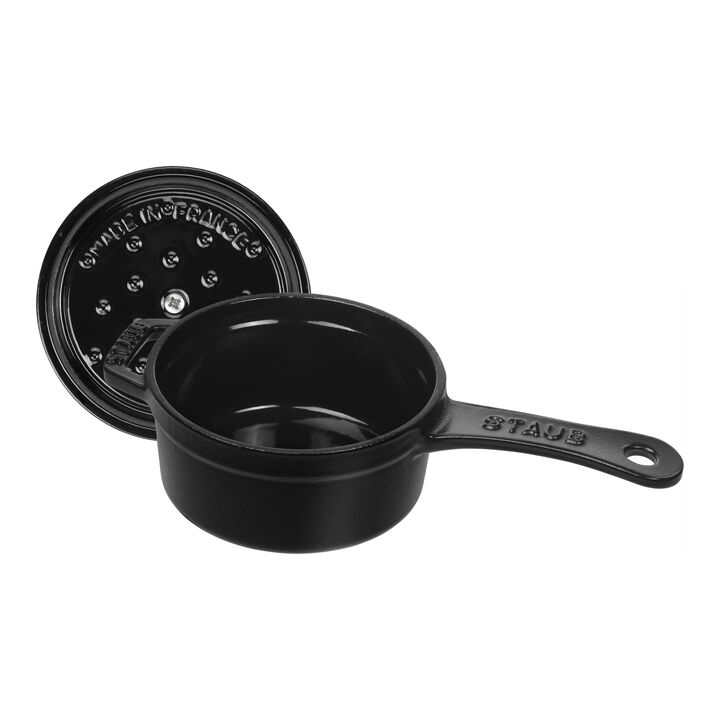Cast Iron, 0.275 qt Mini Saucepan - Black, Cast Iron , large 2