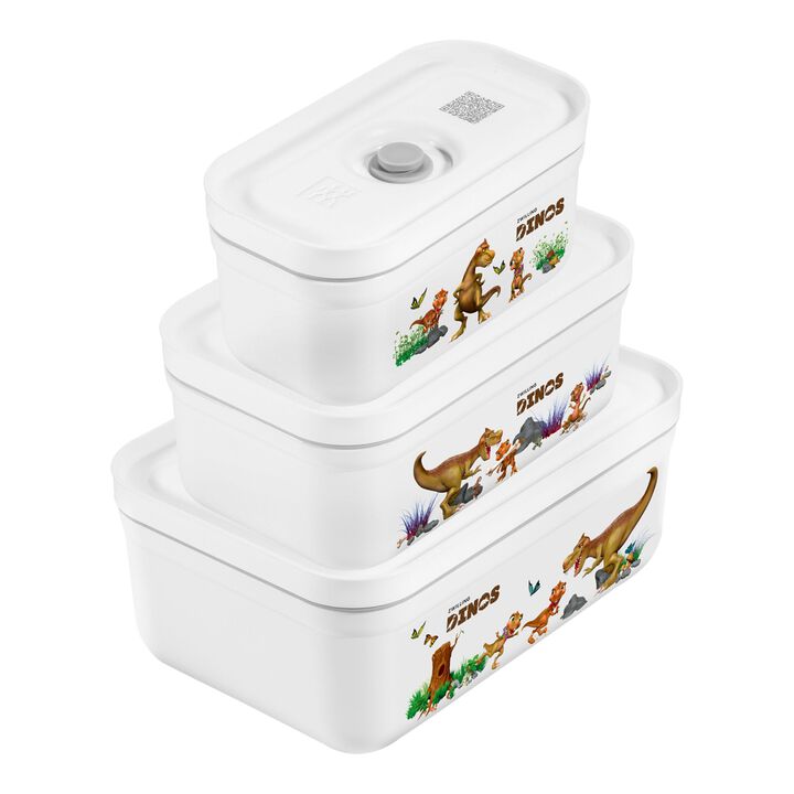 3 PIECE VACUUM LUNCH BOX SET, PLASTIC, WHITE-GREY, large 1