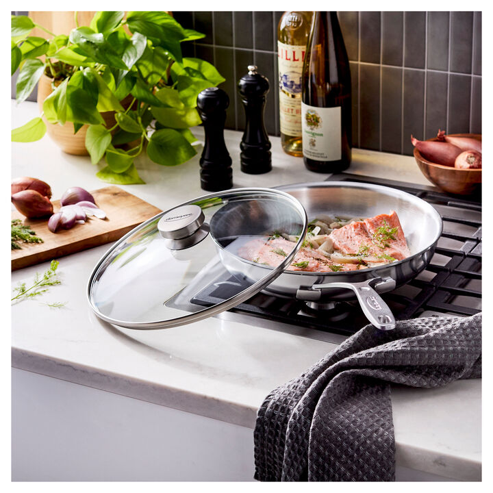 Industry 5, 11-inch, 18/10 Stainless Steel, Frying Pan With Glass Lid, large 2