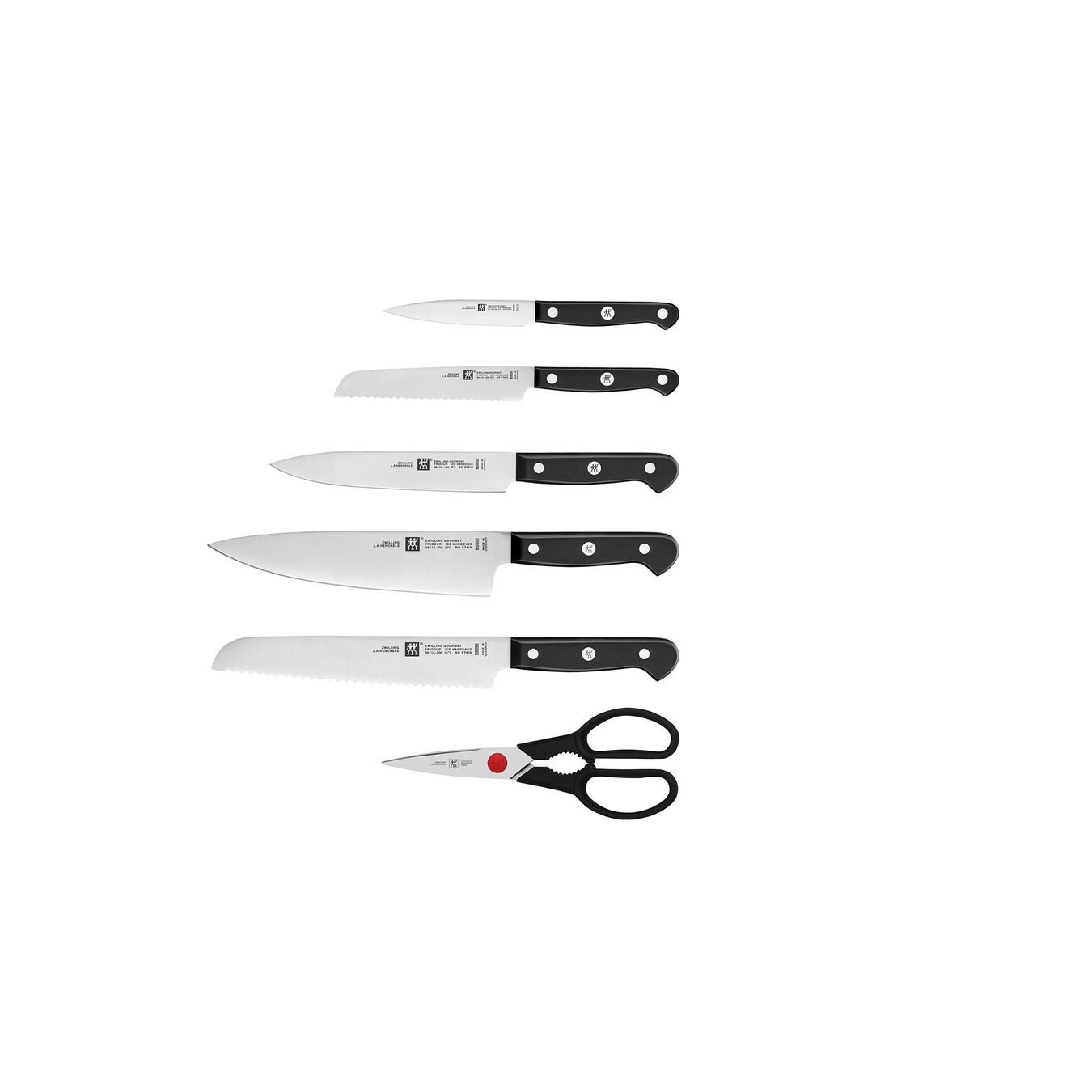 Set di coltelli con ceppo con sistema autoaffilante - 7-pz., nero,,large 2