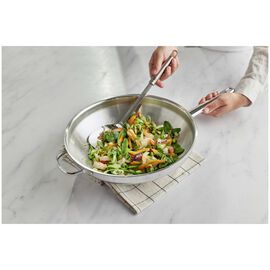 Wok fond plat avec spatule pour wok gratuites 32 cm