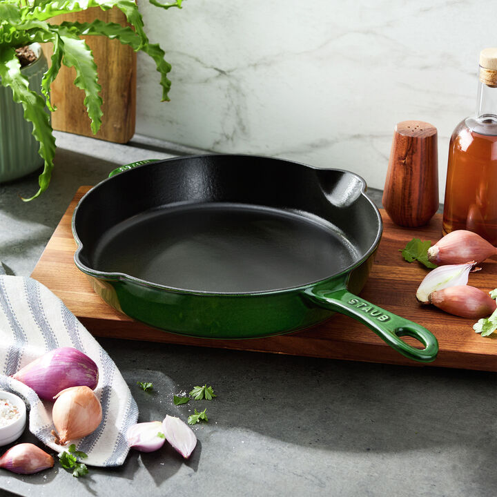 Cast Iron, 11-inch, Traditional Deep Skillet, Basil, large 2