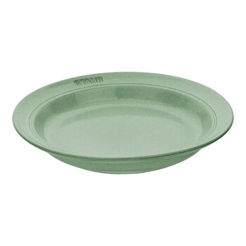 24 cm ceramic round Plate, sage,,large 1