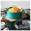 Cast Iron, 4 qt, round,  Glass Lid Cocotte, turquoise, small 4