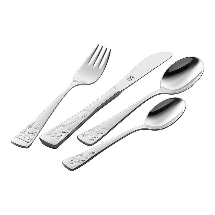 Teddy, 4-pcs polished Children's cutlery set, large 1