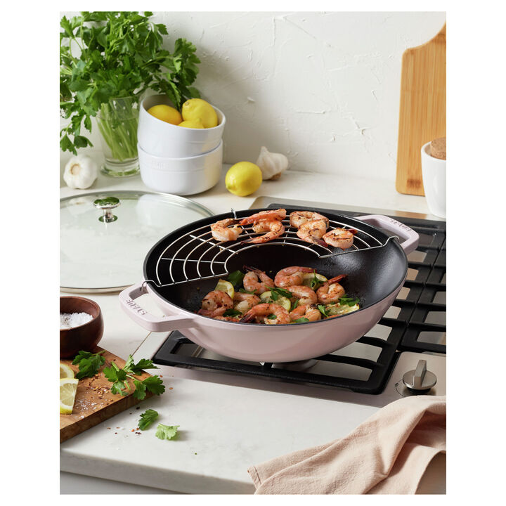 Cast Iron, 12-inch, Perfect Pan, Pink Peony - Factory Second, large 2