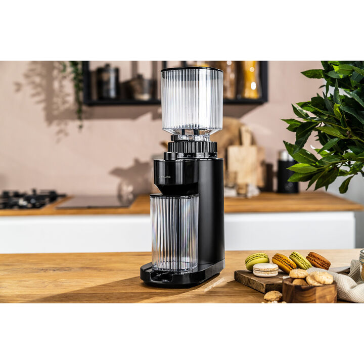 Set autour du café, 5-pcs. /200/400 ml/ 1.5 l, noir mat, Verre / Plastique, large 3