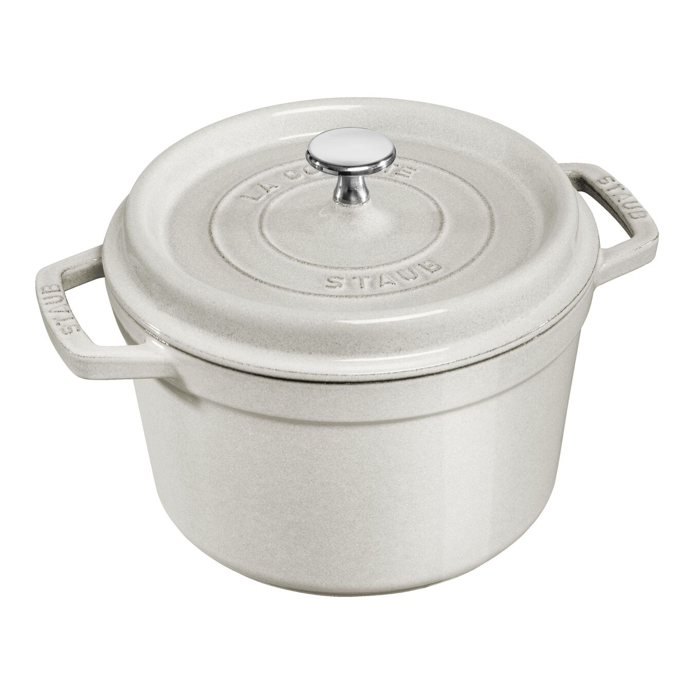 4.75 l cast iron round Tall Cocotte, white truffle,,large 1