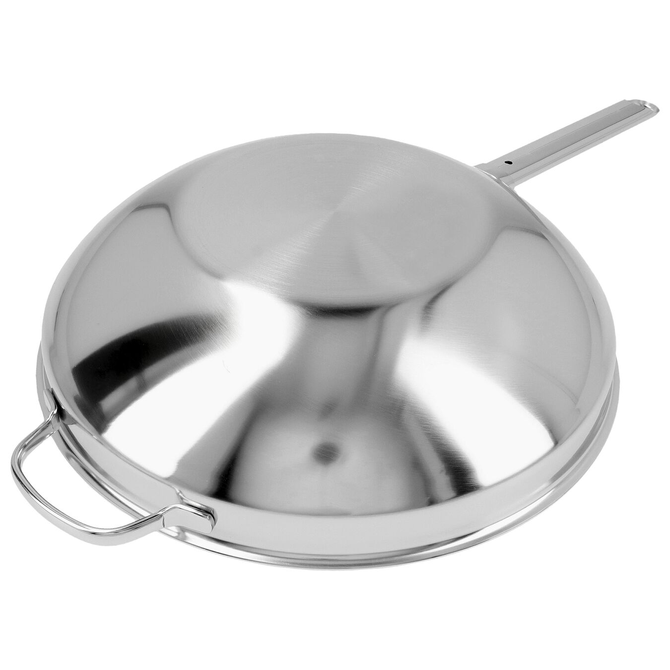 12.5-inch, 18/10 Stainless Steel, Flat Bottom Wok with Helper Handle, silver,,large 4