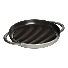 Staub Cast Iron - Grill Pans, 10-inch, Round Double Handle Pure Grill, graphite grey