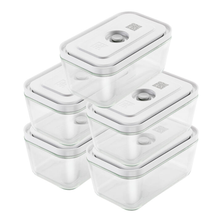 FRESH & SAVE, Vakuumbeholdersæt M, glas, grå, 5 dele, large 1