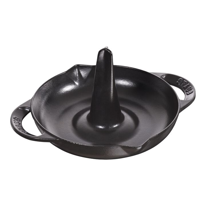 Cast Iron, Vertical Chicken Roaster - Black, large 1