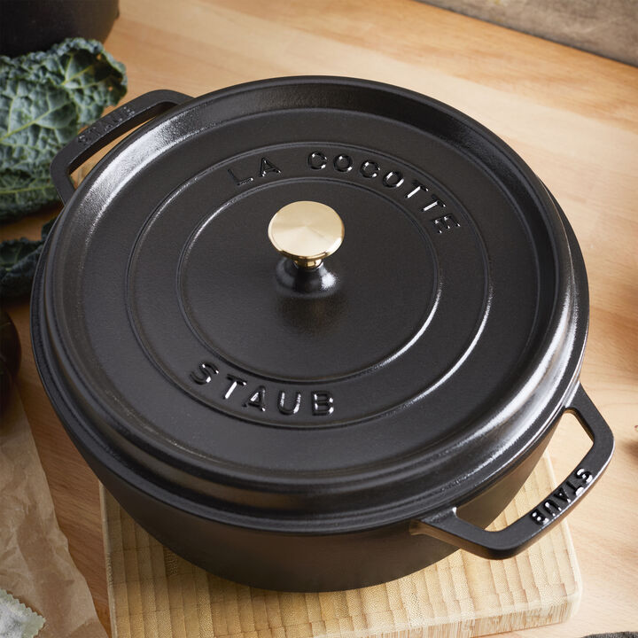 La Cocotte, Cocotte bas 28 cm / 5,7 l, Rond, Noir, large 3