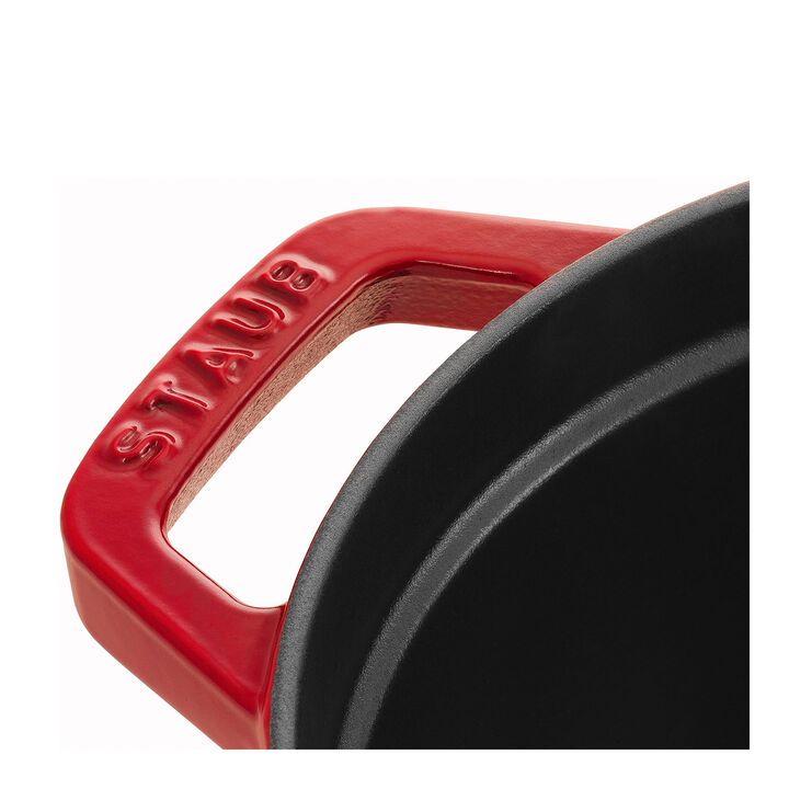 Cast Iron, 5.75 qt, Oval, Dutch Oven, Cherry, large 4