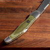 Outdoor, 4-inch, Folding Hunter Pocket Knife With Leather Sheath, Green Micarta, small 6