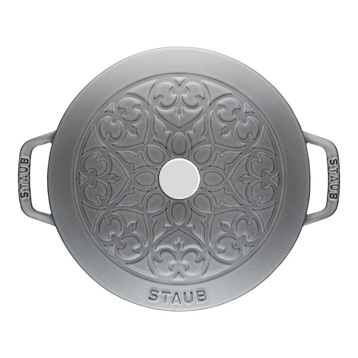 Cast Iron, 3.75 qt, Essential French Oven Lilly Lid, graphite grey, large 2