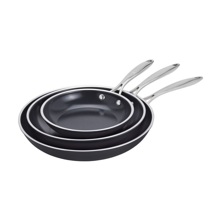 Forte Plus, Fry pan set, 3 Piece, aluminum, Ceramic Titanium, large 1