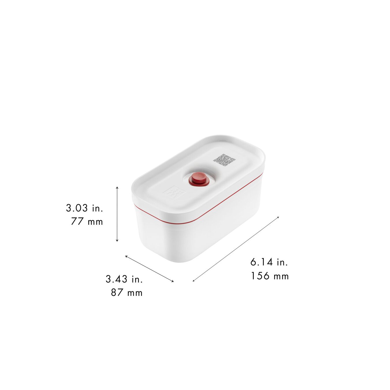 Vakuum Lunchbox S, Kunststoff, Weiß-Rot,,large 10