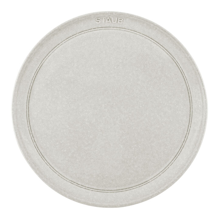 Dining Line, 26 cm ceramic Plate flat white truffle, large 3