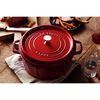 Cast Iron, 8.75 qt, Round, Dutch Oven, Cherry - Factory Second, small 12