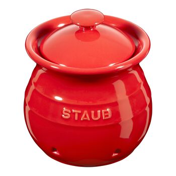 Knoblauchbehälter Kirsch-Rot, Keramik,,large 1